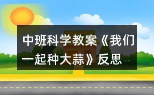 中班科學教案《我們一起種大蒜》反思