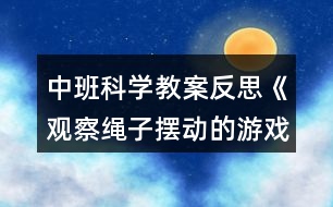 中班科學(xué)教案反思《觀察繩子擺動(dòng)的游戲》