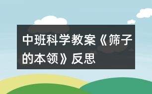 中班科學(xué)教案《篩子的本領(lǐng)》反思