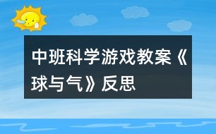 中班科學(xué)游戲教案《球與氣》反思