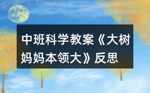 中班科學(xué)教案《大樹媽媽本領(lǐng)大》反思