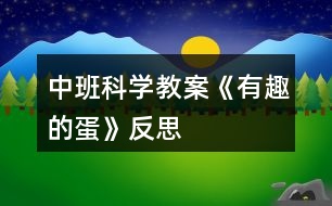 中班科學教案《有趣的蛋》反思