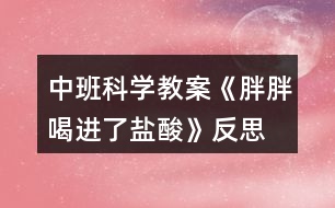 中班科學(xué)教案《胖胖喝進(jìn)了鹽酸》反思