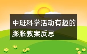 中班科學(xué)活動(dòng)有趣的膨脹教案反思