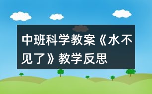 中班科學(xué)教案《水不見(jiàn)了》教學(xué)反思