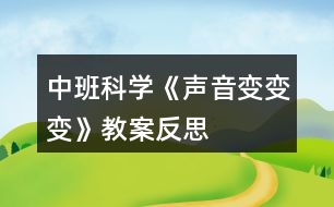 中班科學《聲音變變變》教案反思