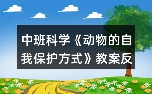 中班科學《動物的自我保護方式》教案反思