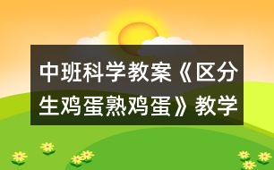 中班科學教案《區(qū)分生雞蛋熟雞蛋》教學反思