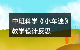 中班科學(xué)《小車迷》教學(xué)設(shè)計(jì)反思