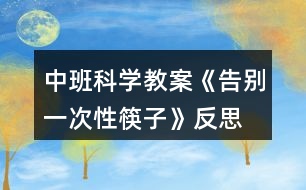 中班科學教案《告別一次性筷子》反思