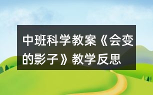 中班科學(xué)教案《會(huì)變的影子》教學(xué)反思