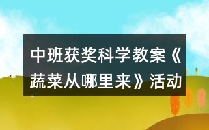 中班獲獎科學教案《蔬菜從哪里來》活動反思