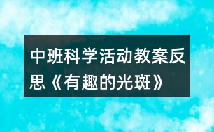 中班科學(xué)活動(dòng)教案反思《有趣的光斑》