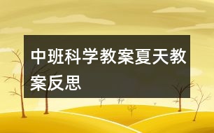 中班科學教案夏天教案反思