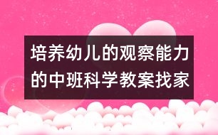 培養(yǎng)幼兒的觀察能力的中班科學(xué)教案：找家（科學(xué)）