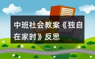 中班社會教案《獨(dú)自在家時》反思