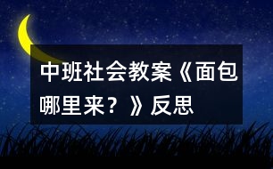 中班社會(huì)教案《面包哪里來(lái)？》反思