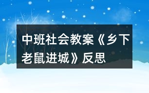 中班社會教案《鄉(xiāng)下老鼠進(jìn)城》反思