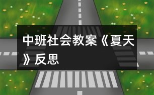 中班社會教案《夏天》反思