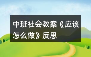 中班社會(huì)教案《應(yīng)該怎么做》反思