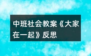 中班社會教案《大家在一起》反思