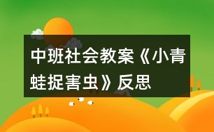 中班社會教案《小青蛙捉害蟲》反思