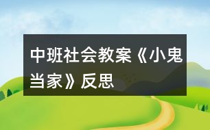 中班社會教案《小鬼當家》反思