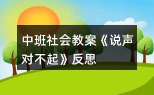 中班社會教案《說聲對不起》反思