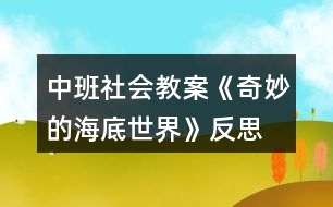 中班社會(huì)教案《奇妙的海底世界》反思