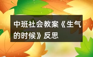 中班社會(huì)教案《生氣的時(shí)候》反思