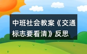 中班社會教案《交通標志要看清》反思