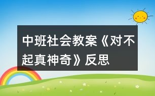 中班社會(huì)教案《對(duì)不起真神奇》反思