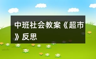 中班社會教案《超市》反思