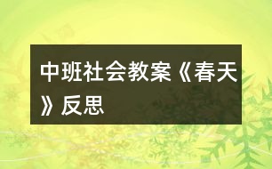 中班社會教案《春天》反思