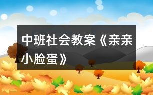 中班社會教案《親親小臉蛋》