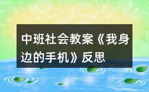 中班社會教案《我身邊的手機》反思