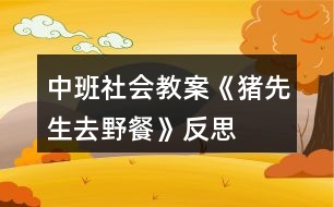 中班社會教案《豬先生去野餐》反思