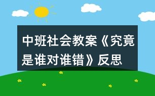 中班社會教案《究竟是誰對誰錯》反思