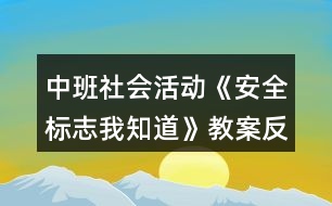 中班社會活動《安全標(biāo)志我知道》教案反思