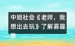 中班社會(huì)《老師，我想出去玩》（了解霧霾）教案反思