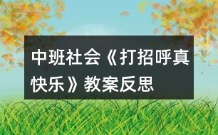 中班社會(huì)《打招呼真快樂》教案反思