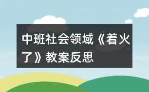 中班社會(huì)領(lǐng)域《著火了》教案反思