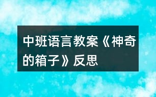 中班語言教案《神奇的箱子》反思