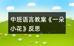 中班語(yǔ)言教案《一朵小花》反思