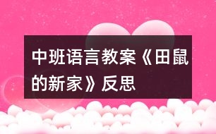 中班語(yǔ)言教案《田鼠的新家》反思