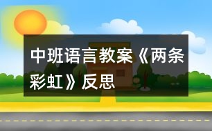 中班語(yǔ)言教案《兩條彩虹》反思