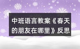 中班語(yǔ)言教案《春天的朋友在哪里》反思