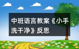 中班語言教案《小手洗干凈》反思