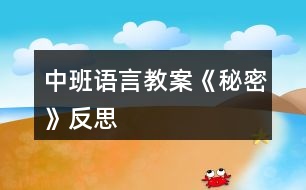 中班語言教案《秘密》反思