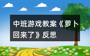 中班游戲教案《蘿卜回來(lái)了》反思